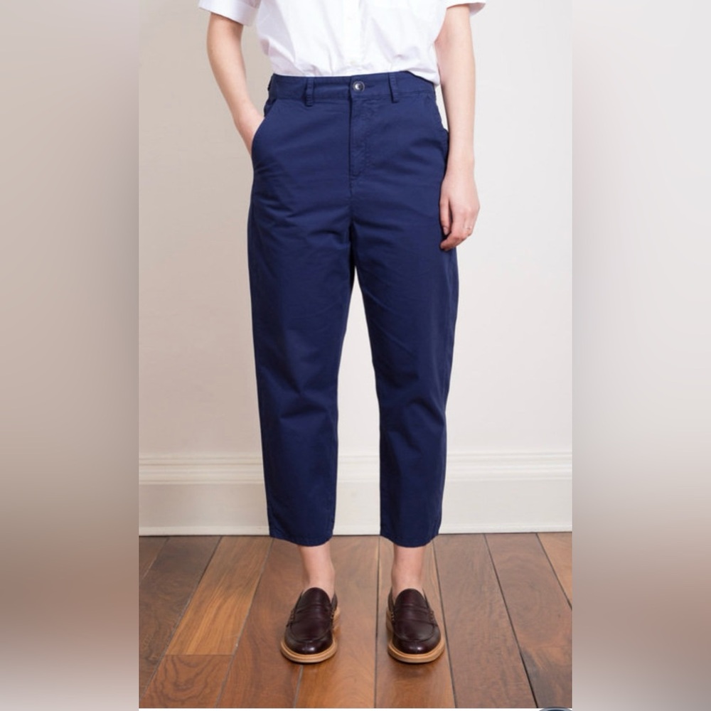 CHLOÉ STORA - Navy Blue Cropped Pants